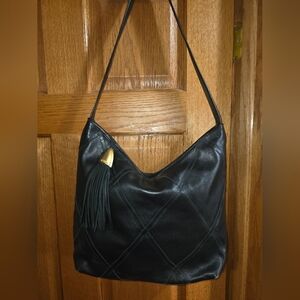 Vintage SHARIF Black leather Hobo Bag